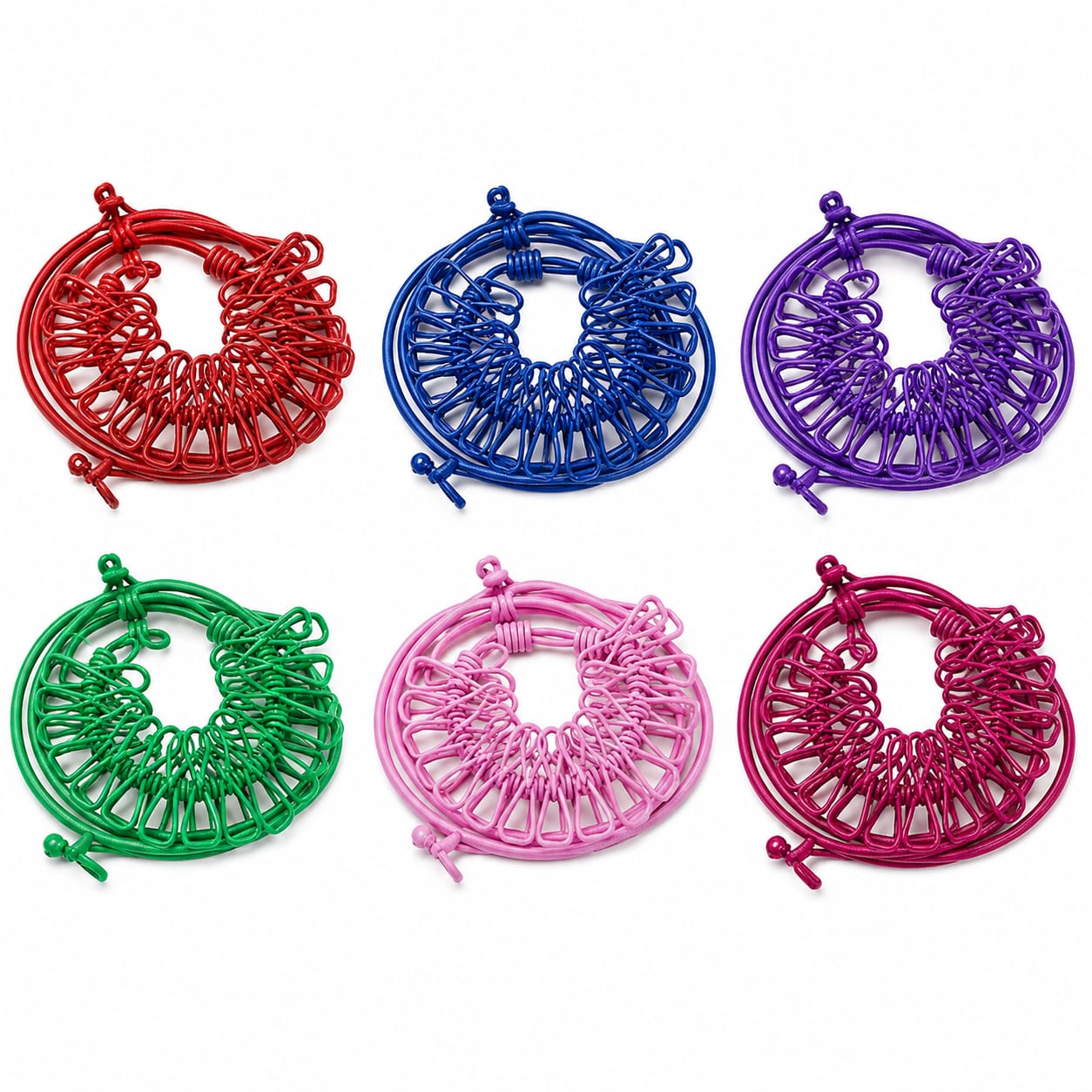 Portable Clothesline with 12 Clothes Clips ( Pack Of 2 )