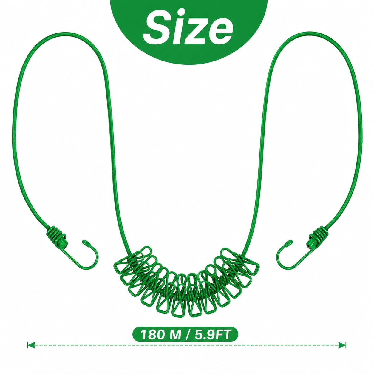 Portable Clothesline with 12 Clothes Clips ( Pack Of 2 )