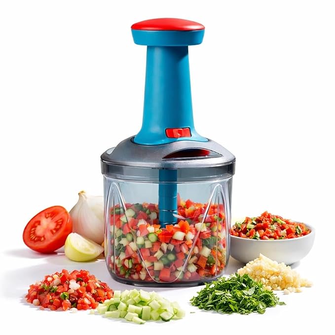 1100 ml Manual Hand Press Vegetable Chopper for Kitchen