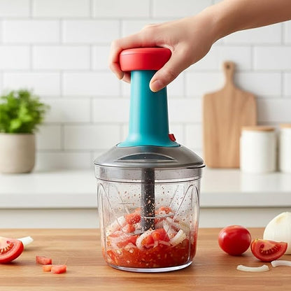 1100 ml Manual Hand Press Vegetable Chopper for Kitchen
