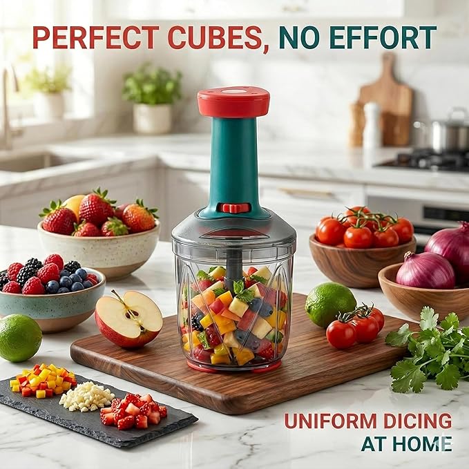 1100 ml Manual Hand Press Vegetable Chopper for Kitchen