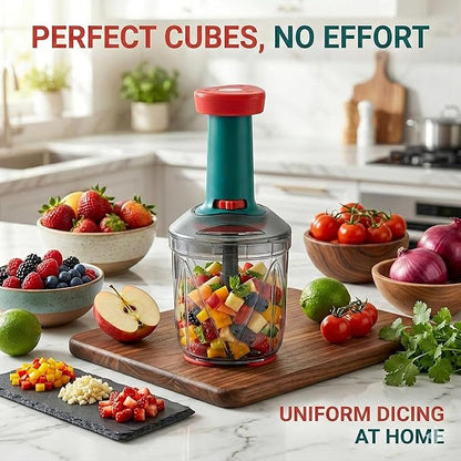 1100 ml Manual Hand Press Vegetable Chopper for Kitchen