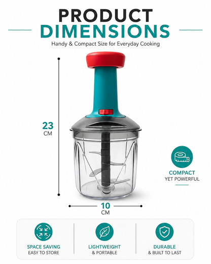 1100 ml Manual Hand Press Vegetable Chopper for Kitchen