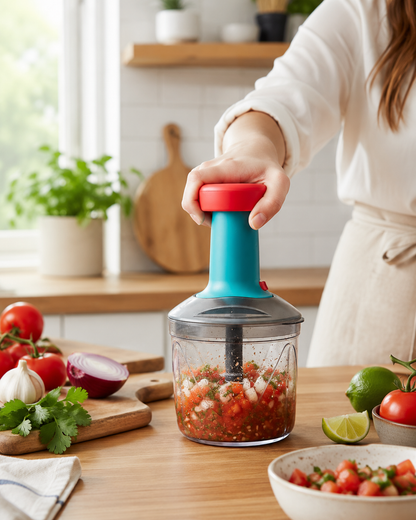1100 ml Manual Hand Press Vegetable Chopper for Kitchen